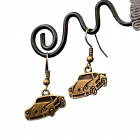 Boucles d oreilles pendantes voiture en laiton couleur bronze 2 