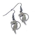 Boucles d oreilles perroquet fleur crochet en acier inoxydable recto verso
