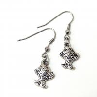 Boucles d oreilles poisson argente pendante