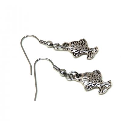 Boucles d oreilles poisson argente