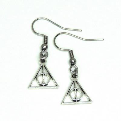 Boucles d oreilles relique de la mort argente recto verso symbole