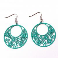 Boucles d oreilles ronde multi fleurs bleu clair 4