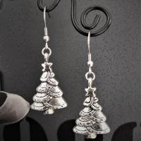 Boucles d oreilles sapin de noel argente 12 