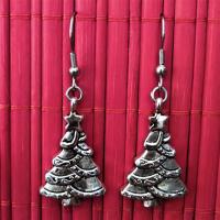 Boucles d oreilles sapin de noel argente 13 