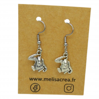 Boucles d oreilles singe brloque argentee 3 
