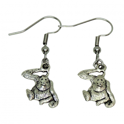 Boucles d oreilles singe brloque argentee 5 