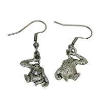 Boucles d oreilles singe brloque argentee 7 