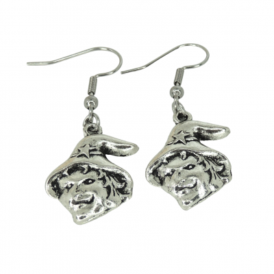 Boucles d oreilles sorcier sorciere breloque couleur argente 1 photoroom