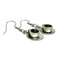 Boucles d oreilles tasse breloque argentee 3 