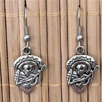 Boucles d oreilles tete de mort mexicaine 17 