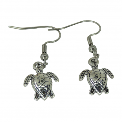 Boucles d oreilles tortue breloque couleur argentee theme mer 1 photoroom