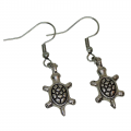 Boucles d oreilles tortue couleur argente reptile 2 