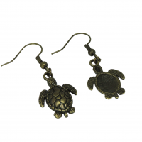 Boucles d oreilles tortue theme mer marin breloque couleur bronze 1 photoroom