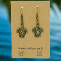 Boucles d oreilles tortue theme mer marin breloque couleur bronze 2 photoroom