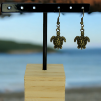 Boucles d oreilles tortue theme mer marin breloque couleur bronze 5 photoroom