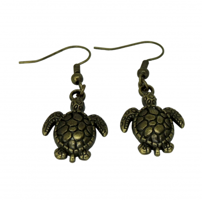 Boucles d oreilles tortue theme mer marin breloque couleur bronze 6 photoroom