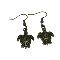 Boucles d oreilles tortue theme mer marin breloque couleur bronze 7 photoroom