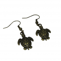 Boucles d oreilles tortue theme mer marin breloque couleur bronze 8 photoroom