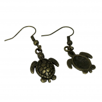 Boucles d oreilles tortue theme mer marin breloque couleur bronze 9 photoroom