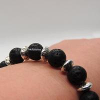 Bracelet perle lave perle metal separatrice modele 1 