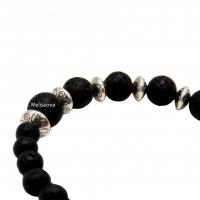 Bracelet perle lave perle metal separatrice modele 2 