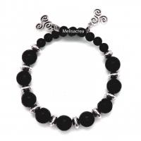Bracelet perle lave perle metal separatrice modele 4 