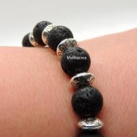 Bracelet perle lave perle metal separatrice modele