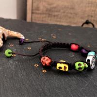 Bracelet tete de mort celtique marron 1 