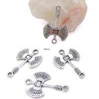 Breloque connecteur argente hache theme halloween 24x16mm 3 