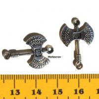 Breloque connecteur argente hache theme halloween 24x16mm 5 