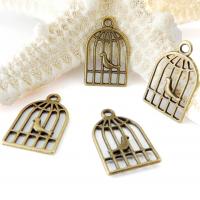 Breloque en bronze cage a oiseau 2