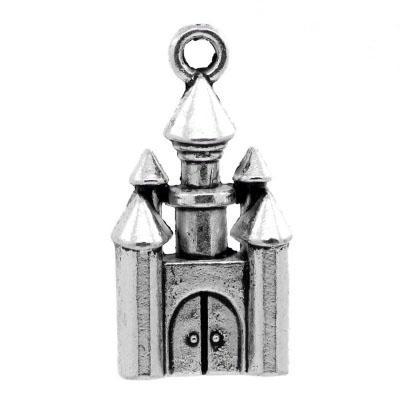 Breloque pendentif argente chateau de princesse 28 x 14 mm 1 