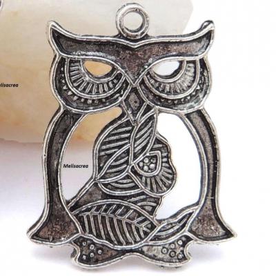 Breloque pendentif hibou chouette argentee 1 