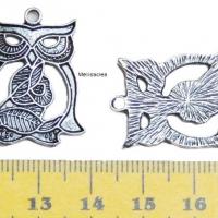Breloque pendentif hibou chouette argentee 2 