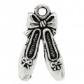 Breloques argentees ballerine chausson de dance noeud papillon 21 x 13 mm 1 