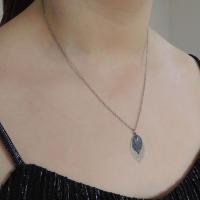 Collier chaine acier inoxydable estampe double argentee et anthracite 8