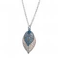 Collier chaine acier inoxydable estampe double argentee et anthracite