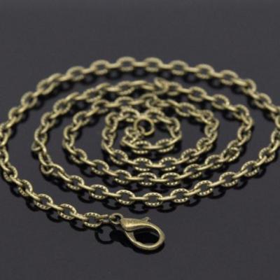 Collier chaine maille forcat texture bronze 51cm 1 