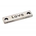 Connecteur plaque love argente 23x6x2 mm trou 2 mm 7 