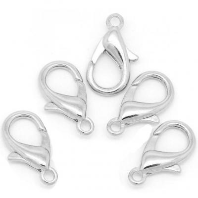 Fermoir mousqueton 21x12mm argente 4 