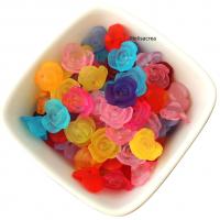 Fleur rose en acrylique multicolore 16 x 15mm 1 