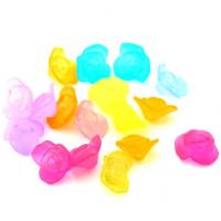 Fleur rose en acrylique multicolore 16 x 15mm 2 