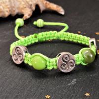 bracelet celtique vert perle triskell
