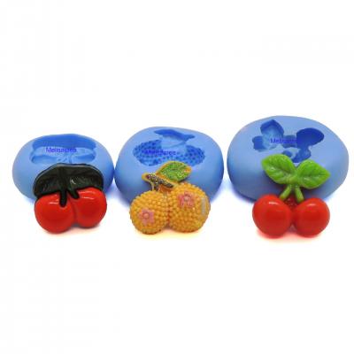 Lot de 3 moules cerises en silicone