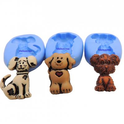 Lot de 3 moules en silicone chien face