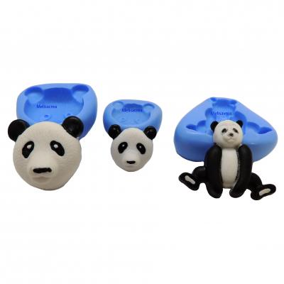 Lot de 3 moules en silicone panda