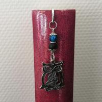Marque page hibou lave bleu