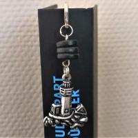 Marque page phare 3 perles noires bois flotte 3 