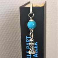 Marque page phare perle bicolore bleu et grise acrylique 2 
