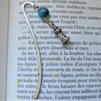 Marque page phare perle bicolore bleu et grise acrylique 3 